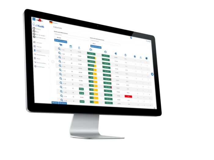 This picture shows a monitor with the CalfGuide application open.