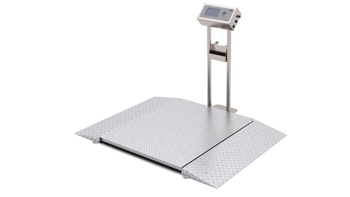 WeightControl Plattformwaage Auf diesem Bild die Plattformwaage inklusive Display zu sehen.